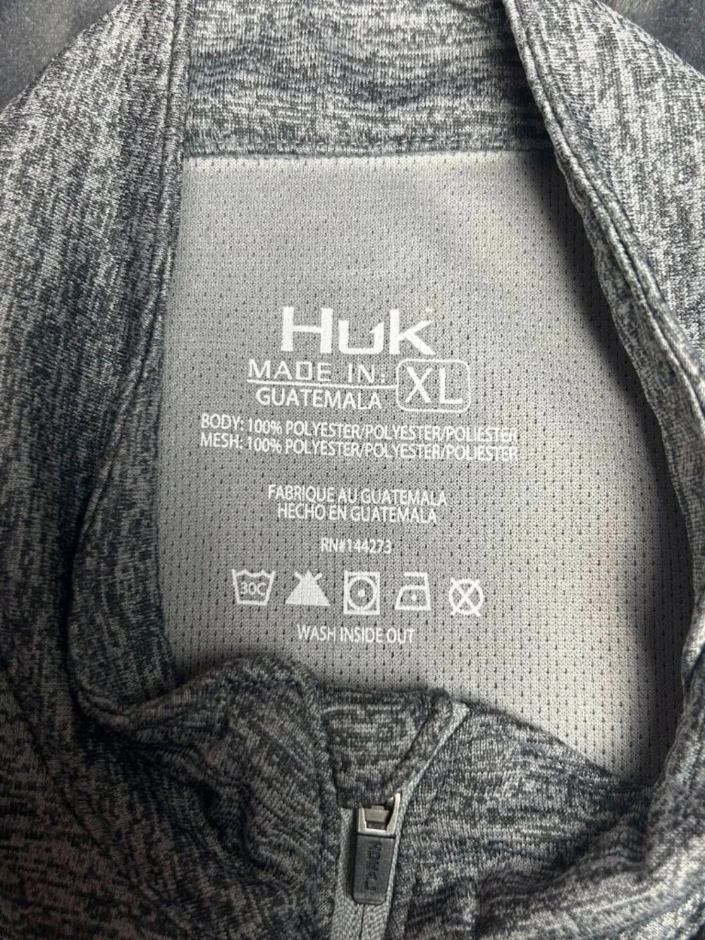 Huk Quarter Zip Performance Pullover Xl Gray Heather